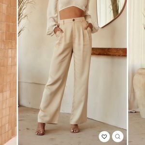 12th Tribe Jaxon Cream Wide Leg Trousers (S)